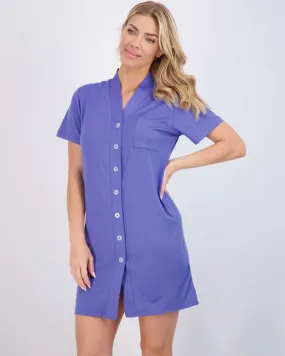 3 Pack: Women's Short Sleeve Button-Down Nightshirt