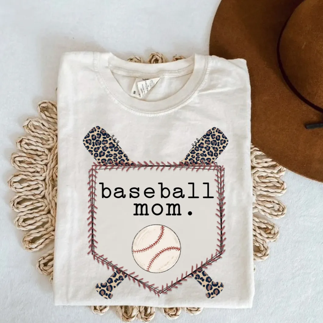 Baseball Mom (Home Base) Short Sleeve Adult Tee