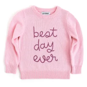 Best Day Ever Pullover Sweater, Pink/Purple