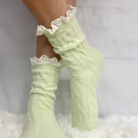 HEAVENLY ultra soft lace sock - mint green