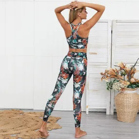 Lush Fitness Leggings With Sleeveless Top