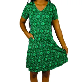 Malachite A-Line Dress (With Waist Seam) [FINAL SALE}