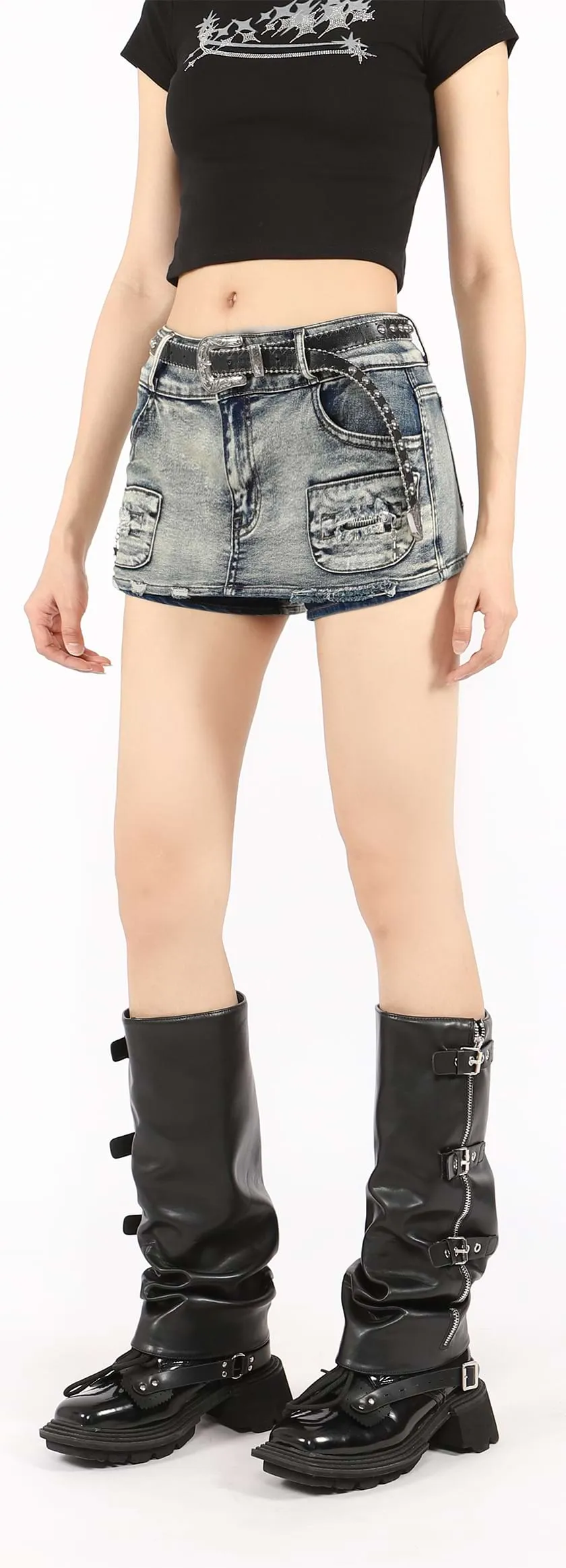 Micro Skort Denim Mini Skirt