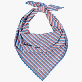 The Cabana Stripe | Performance Bandana | The Cabana Stripe - Pale Blue/Caicos Blue/Washed Red