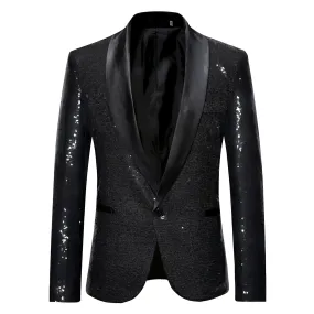 The Crystal Slim Fit Blazer Suit Jacket - Jet Black